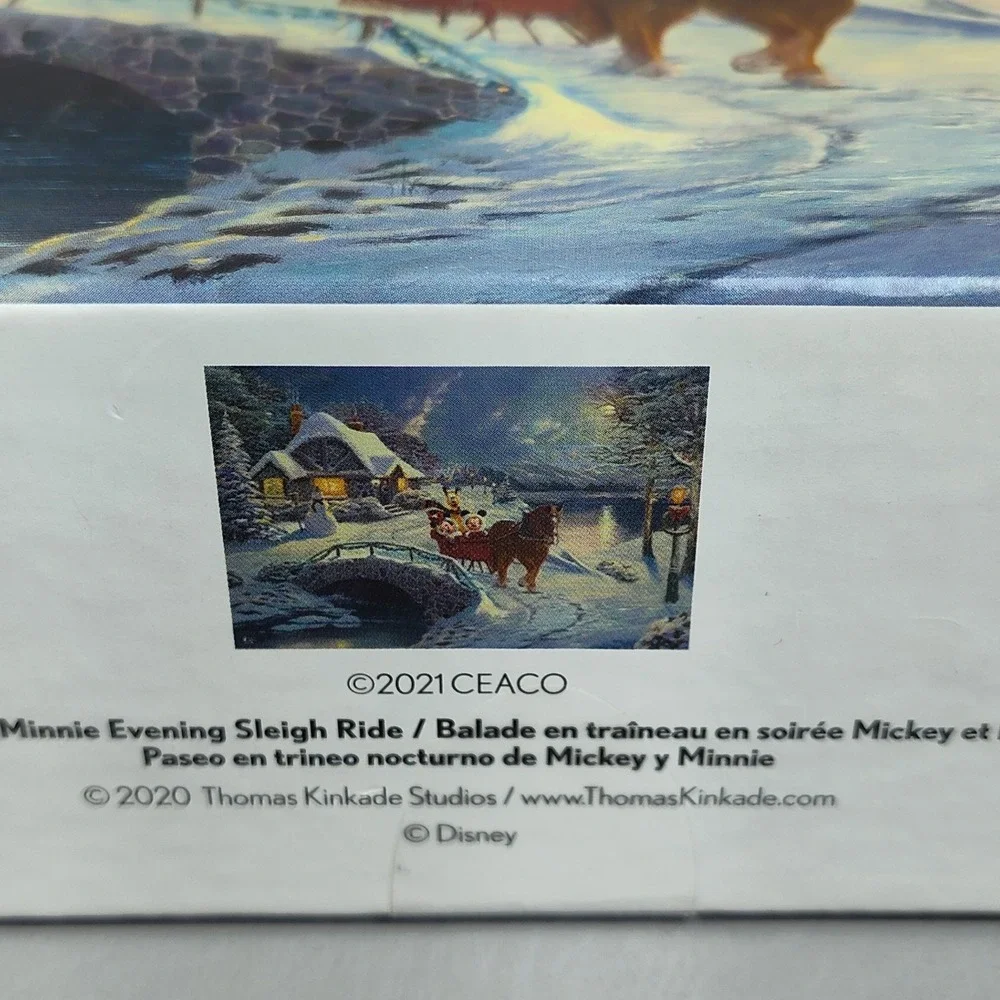 Ceaco Disney Thomas Kinkade 1000 pc Puzzle Mickey Minnie Evening Sleigh Ride NEW